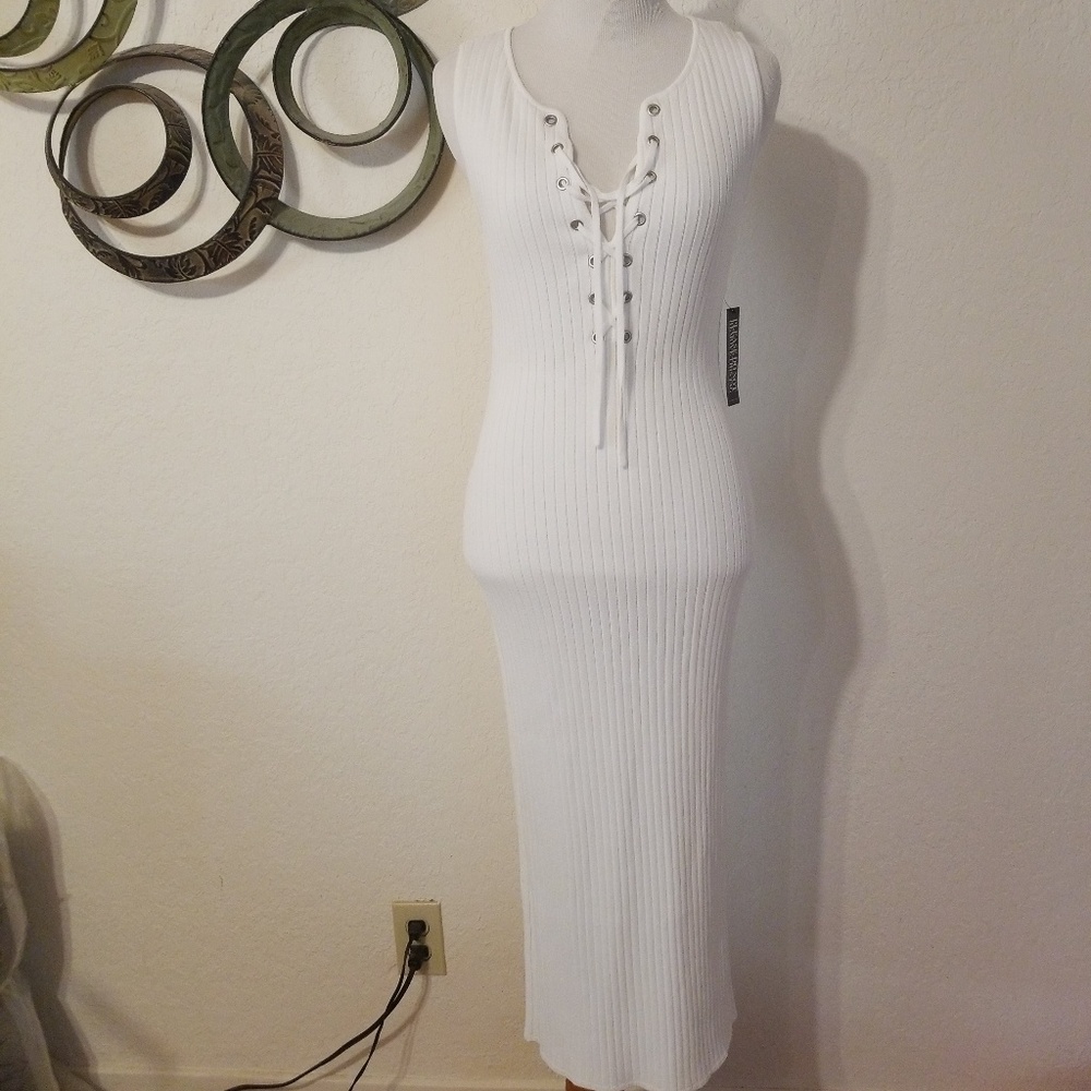 New York & Company White Ivory Bodycon Dress XS